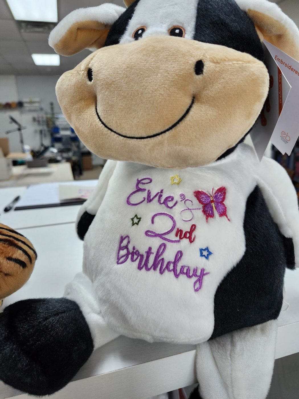 Embroidered birthday plush